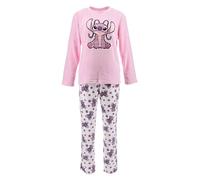 Disney Lilo Stitch Damen Schlafanzug, 2-Teiliger Weicher Fleece Pyjamas, Geschenk für Frauen, Nachtwäsche warm Pjs S M L XL (DE/NL/SE/PL, Alphanumerisch, L, Regular, Regular, rosa)
