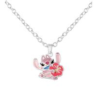 Disney Lilo & Stitch Engel-Halskette mit Hibiskusblüte für Damen und Mädchen, offizielles Lizenzprodukt, inklusive Geschenkbox