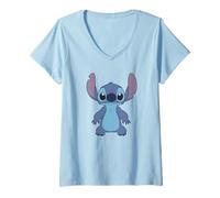 Disney Lilo & Stitch Full Body Frontal View Cute Portrait T-Shirt mit V-Ausschnitt