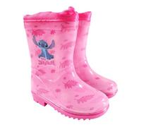 Disney Lilo & Stitch Gummistiefel Mädchen - Kinder Regenstiefel wasserdicht, rutschhemmende Sohle, Gr. 24-32, Pink mit Stitch-Motiv, Größe der Schuhe: 24, Farbe: Rosa