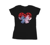 Disney - "Lilo & Stitch Hearts" T-Shirt für Damen (Schwarz) L