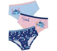 Disney Lilo & Stitch Hipster-Slip für Mädchen, 95% Baumwolle, 5% Elasthan, 3er-Pack, Mehrfarbig, 7-8 Jahre