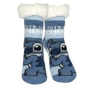 Disney Lilo & Stitch Hüttensocken - Cute by cheeky Haussocken für Damen Kuschelsocken Flauschige Wintersocken warme Frauen Socken Blau (DE/NL/SE/PL, Numerisch, 35, 38, Regular, Regular)