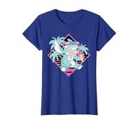 Disney Lilo & Stitch Ice Cream Retro 90s Beach T-Shirt, Damen, Königsblau, XS