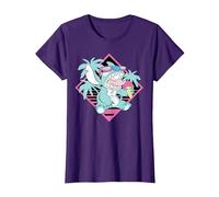 Disney Lilo & Stitch Ice Cream Retro 90s Beach T-Shirt, Damen, Violett, XL