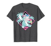 Disney Lilo & Stitch Ice Cream Retro 90s Beach T-Shirt, Herren, Anthrazit Meliert, 3XL