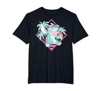 Disney Lilo & Stitch Ice Cream Retro 90s Beach T-Shirt, Herren Große Größen, Schwarz, 3X Tall