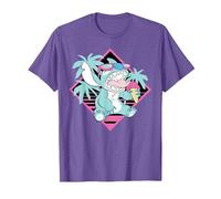 Disney Lilo & Stitch Ice Cream Retro 90s Beach T-Shirt, Herren, Heidekrautlila, 3XL