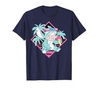 Disney Lilo & Stitch Ice Cream Retro 90s Beach T-Shirt, Herren, Marineblau, 4XL