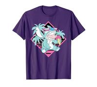 Disney Lilo & Stitch Ice Cream Retro 90s Beach T-Shirt, Herren, Violett, 3XL