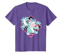 Disney Lilo & Stitch Ice Cream Retro 90s Beach T-Shirt, Kinder, Heidekrautlila, 92
