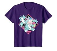 Disney Lilo & Stitch Ice Cream Retro 90s Beach T-Shirt, Kinder, Violett, 128