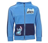Disney Lilo & Stitch Jungen Jacke mit Reißverschluss - Sweatjacke mit Stitch-Motiv - Größen 92-128 - Weicher Pullover aus 100% Polyester in Blau oder Grau, Farbe: Blau, Bekleidungsgröße: 116