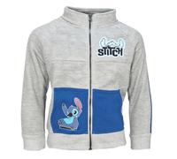 Disney Lilo & Stitch Jungen Jacke mit Reißverschluss - Sweatjacke mit Stitch-Motiv - Größen 92-128 - Weicher Pullover aus 100% Polyester in Blau oder Grau, Farbe: Grau, Bekleidungsgröße: 104