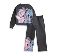 Disney Lilo & Stitch Kinder-Sweatshirt und Jogginghose in Dunkelgrau | Langärmliges Oberteil mit Rundhalsausschnitt und Cartoon-Print | Bequeme Loungewear zum Spielen und Entspannen