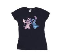 Disney - "Lilo & Stitch Kisses" T-Shirt für Damen (Marineblau) M