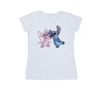 Disney - "Lilo & Stitch Kisses" T-Shirt für Damen (Weiß) M