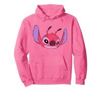 Disney Lilo & Stitch Leroy Experiment 629 Villain Big Face Pullover Hoodie, Unisex für Erwachsene, Leuchtendes Pink, XL