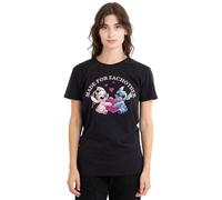 Disney Lilo Stitch Made for Each Other Damen T-Shirt, Schwarz, M