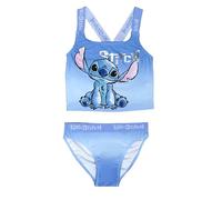 Disney Lilo & Stitch Mädchen Badeanzug Einteiler Badeanzug Alter 5 bis 13 Jahre alt, 2-teilig, Blau, 10-11 Jahre