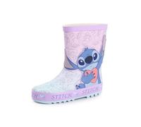 Disney Lilo & Stitch Mädchen Gummistiefel | Kinder Stiefel mit Stitch Charakter Allover-Print in Lila | Wasserfeste Gummistiefel für Kinder | Klassische Animationsfilm Merchandise Geschenk