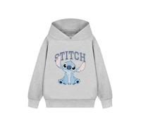 Disney Lilo & Stitch Mädchen Kapuzenpullover | Stitch College Kurzarm Grafische Hoodie in Grau | College Varsity Trendy Bekleidung Sweatshirt | Gemütliches Merchandise Geschenk