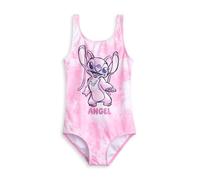 Disney Lilo & Stitch Mädchen Pink Angel Bademode | Geblümter 1-teiliger Badeanzug | Ärmellose Strandbekleidung für Kinder | Klassisches U-Ausschnitt-Design - 7-8 Jahre