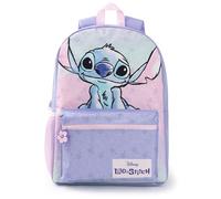 Disney Lilo & Stitch Mädchen Rucksack | Lila & Pink Rucksack mit verstellbaren Gurten | Niedliche praktische und organisierte Gepäck Sportschultasche für Kinder | Filmserie Merchandise Geschenk
