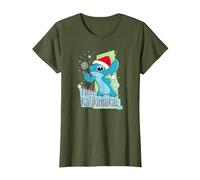 Disney Lilo & Stitch Mele Kalikimaka Holiday T-Shirt, Damen, Olivgrün, S
