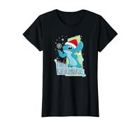 Disney Lilo & Stitch Mele Kalikimaka Holiday T-Shirt, Damen, Schwarz, S