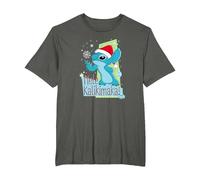 Disney Lilo & Stitch Mele Kalikimaka Holiday T-Shirt, Herren Große Größen, Anthrazit, 5X Tall