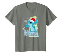 Disney Lilo & Stitch Mele Kalikimaka Holiday T-Shirt, Kinder, Heidekraut/Armeegrün, 128