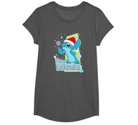Disney Lilo & Stitch Mele Kalikimaka Holiday T-Shirt, Mädchen, Anthrazit, L