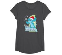 Disney Lilo & Stitch Mele Kalikimaka Holiday T-Shirt, Mädchen, Anthrazit Meliert, L