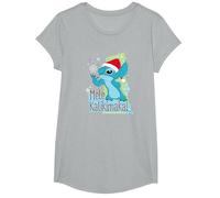 Disney Lilo & Stitch Mele Kalikimaka Holiday T-Shirt, Mädchen, Grau Meliert, XS