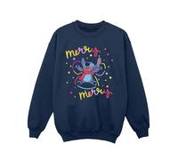 Disney - "Lilo & Stitch Merry Rainbow" Sweatshirt für Mädchen (Marineblau) 7-8A / 122-128cm
