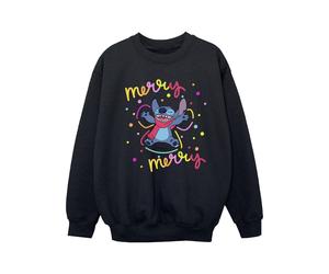 Disney - "Lilo & Stitch Merry Rainbow" Sweatshirt für Mädchen (Schwarz) 3-4A / 98-104cm