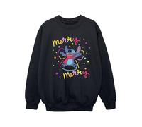 Disney - "Lilo & Stitch Merry Rainbow" Sweatshirt für Mädchen (Schwarz) 9-11A / 128cm-146cm