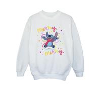 Disney - "Lilo & Stitch Merry Rainbow" Sweatshirt für Mädchen (Weiß) 7-8A / 122-128cm