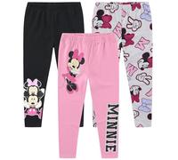 Disney Lilo & Stitch, Minnie Mouse, Frozen Princess Mädchen-Legging-Set, für kleine Kinder bis große Kinder, 3er-Pack, Minnie Mouse - Schwarz/Grau/Pink, 3 Jahre
