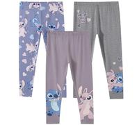 Disney Lilo & Stitch, Minnie Mouse, Frozen Princess Mädchen-Legging-Set, für kleine Kinder bis große Kinder, 3er-Pack, Lilo and Stitch - Blue/Grey/Pink, 10