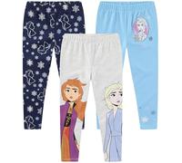 Disney Lilo & Stitch, Minnie Mouse, Frozen Princess Mädchen-Legging-Set, für kleine Kinder bis große Kinder, 3er-Pack, Die Eiskönigin - Marineblau/Grau, 3 Jahre
