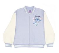 Disney Lilo & Stitch Minnie Mouse Mädchen Fleece Varsity Jacket - Fuzzy Lightweight Zip Up Bomberjacke für Kinder, Hellblau und Weiß, 10-12