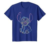 Disney Lilo & Stitch Neon Outline Portrait T-Shirt, Kinder, Königsblau, 140