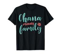 Disney Lilo & Stitch Ohana bedeutet Familie, Blumentext T-Shirt