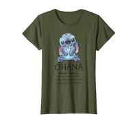 Disney Lilo & Stitch Ohana Bedeutet Familie T-Shirt, Damen, Olivgrün, M