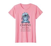 Disney Lilo & Stitch Ohana Bedeutet Familie T-Shirt, Damen, Rosa, XS