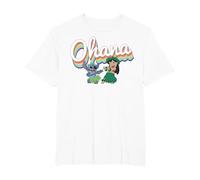 Disney Lilo & Stitch Ohana Rainbow T-Shirt, Herren Große Größen, Weiß, 6X Tall
