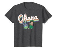 Disney Lilo & Stitch Ohana Rainbow T-Shirt, Kinder, Anthrazit Meliert, 104