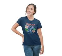 Disney Lilo & Stitch 'Ohana T-Shirt für Damen - Vintage Floral Graphic Tee mit entzückendem Stitch Design - Heartfelt Family & Island Style Statement, Marineblau, X-Large